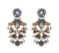 Earrings Ayala Bar Woman Obsidian in Metal Alloy Cristallo C2373